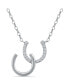 Фото #1 товара Giani Bernini cubic Zirconia Pave Polish Double Horseshoe Necklace in Sterling Silver