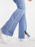 Фото #3 товара Stradivarius stretch flare jean with split detail in medium blue