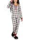 ფოტო #1 პროდუქტის Women's Plaid Matching Pajama 2 Piece Set