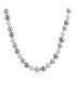 Classic Smooth 10MM Black White Grey Tri Multi Color Hand Knotted Simulated Pearl Strand Necklace For Women 18 Inches
