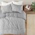 Фото #1 товара 3pc Full/Queen Reese Organic Cotton Oversized Duvet Cover Set Gray - Clean