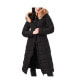Фото #3 товара Women's Maxi Coat with Faux Fur Trim