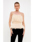 Фото #3 товара Women's Strapless Tulle Banded Top