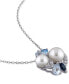ფოტო #3 პროდუქტის Cultured Freshwater Pearl (6-1/2 & 7-1/2mm) & Multicolor Topaz (1-1/2 ct. t.w.) 18" Pendant Necklace in Sterling Silver
