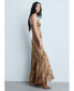 Фото #3 товара Women's Snake Print Chiffon Dress