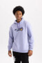 Фото #6 товара Fit Nba Los Angeles Lakers Boxy Fit Kapüşonlu Kalın Sweatshirt A7283ax23au