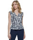 ფოტო #1 პროდუქტის Women's Floral-Print Ruffled Woven Peplum Blouse