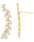 ფოტო #2 პროდუქტის Diamond Accent Leaf Ear Climber Earrings in 14K Gold Plate and Fine Silver Plate