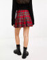 Miss Selfridge tartan buckle detail kilt mini skirt