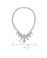 ფოტო #4 პროდუქტის Estate Jewelry Art Deco Style Baguette AAA CZ Clear Large Dangling Teardrops Bib Statement Bridal Collar Necklace For Women, Wedding