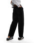 ASOS DESIGN cord barrel leg trouser in black