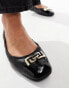 ALDO Dwendadan Rouched Ballet Flat in Black Leather