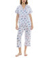 Women's 2-Pc. Printed Capri Pajamas Set