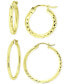 Фото #2 товара 2-Pc. Set Textured Small Hoop Earrings, Created for Macy's