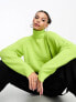 Фото #1 товара Something New x Lame. Cobain high neck knitted jumper in acidic lime green