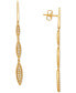 ფოტო #2 პროდუქტის Nude Diamond Pavé Linear Drop Earrings (3/8 ct. t.w.) in 14k Gold