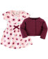 Фото #2 товара Baby Girls Baby Organic Cotton Dress and Cardigan 2pc Set, Blush Blossom