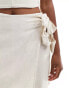 Фото #5 товара In The Style linen look tie side skort in stone