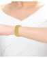 ფოტო #2 პროდუქტის 14k Yellow Gold Plated with Cubic Zirconia French Pave Medallion Mesh Link Bracelet