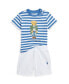 ფოტო #1 პროდუქტის Baby Boys Polo Bear Cotton T Shirt and Mesh Shorts Set