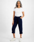 Фото #2 товара Petite Pull-On Mid-Rise Rolled Cuff Capri Pants, Created for Macy's