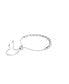 Crystal Pearl, Round Cut, White, Rhodium Plated Matrix Bracelet