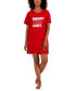 ფოტო #1 პროდუქტის Women's Short-Sleeve Printed Sleepshirt, Created for Macy's