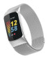 ფოტო #1 პროდუქტის Unisex Silver-Tone Stainless Steel Mesh Band Compatible with Fitbit Charge 5 and 6