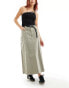 Gramicci cotton a line panelled cargo maxi skirt in stone Бежевый, M - фото #1