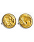 ფოტო #1 პროდუქტის Gold-Layered Buffalo Nickel Bezel Coin Cuff Links