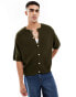 Фото #1 товара ASOS DESIGN oversized knitted button through top in dark khaki