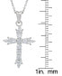 Фото #2 товара Macy's women's Fine Silver Plated Cubic Zirconia Cross Pendant Necklace