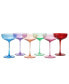 Colored Coupe Glasses, Set of 6