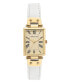 Фото #1 товара Часы Anne Klein Gold-Tone и White Leather Watch 215mm