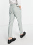 ASOS DESIGN tapered smart trousers in sage prep pin stripe