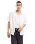 Фото #1 товара Weekday relaxed fit linen blend short sleeve shirt in off-white