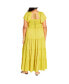 Фото #3 товара Plus Size Ariella Flutter Sleeves Tier Maxi Dress