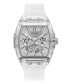 ფოტო #1 პროდუქტის Men's Multi-Function Transparent and Silver-Tone Silicone Strap Watch 43mm