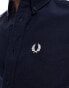 Fred Perry short sleeve oxford shirt in navy Синий, XS - фото #4