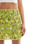 ASOS DESIGN flower sequin embellished mini skirt in green