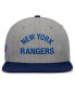 Men's Heather Gray New York Rangers Elements Flat Brim Leather Strapback Hat