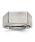 ფოტო #1 პროდუქტის Stainless Steel Brushed and Polished Signet Ring