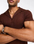 Фото #6 товара ASOS DESIGN muscle textured polo in brown