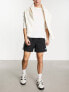 adidas Originals adicolor polyester 3 stripe shorter shorts in black