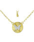 Фото #1 товара Giani Bernini cubic Zirconia Butterfly Disc Pendant Necklace, 16" + 2" extender, Created for Macy's