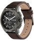 Men's Quartz Brown Leather Watch 44mm