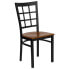 Фото #4 товара Hercules Series Black Window Back Metal Restaurant Chair - Cherry Wood Seat