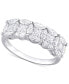 Фото #1 товара Кольцо Macy's Moissanite Cluster Band, Sterling Silver