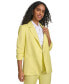 Фото #3 товара Women's Ruched-Sleeve Single-Button Blazer