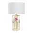 Фото #1 товара Декоративная настольная лампа DKD Home Decor Белый полиэстер Металл Стеклянный 220 V Позолоченный 60 W (41 x 41 x 72 cm)